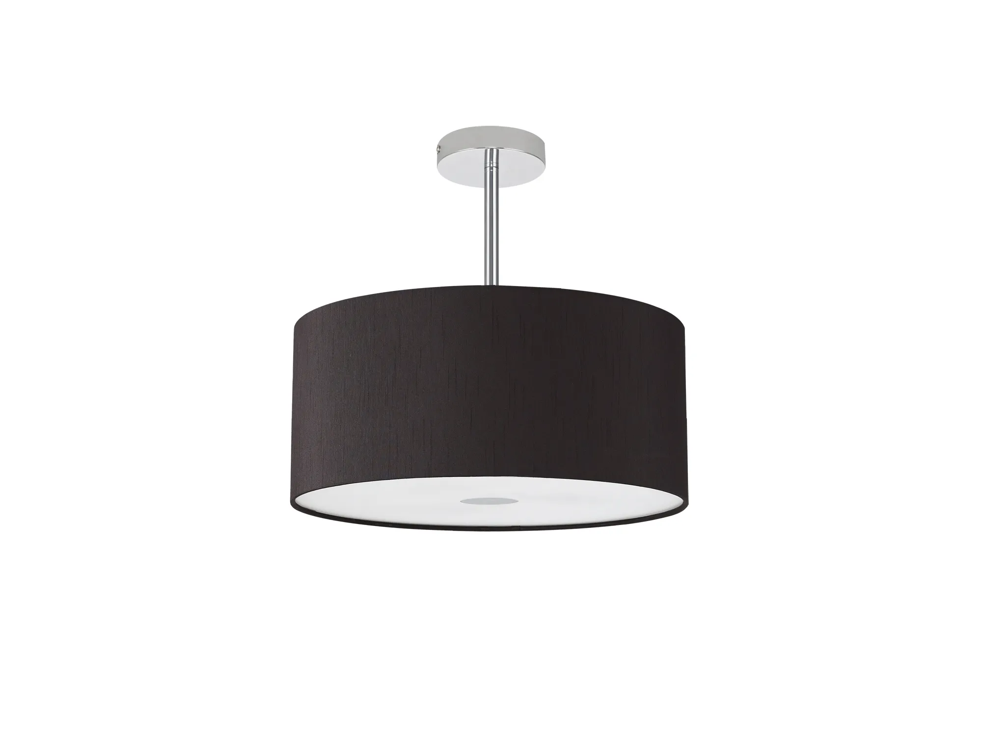 Baymont 40cm Semi Flush 3 Light Polished Chrome, Black, Frosted Diffuser DK0325  Deco Baymont CH BL